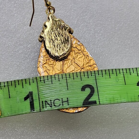 Leopard Pattern Glitter Oval Fish Hook Earrings - Picture 10 of 12